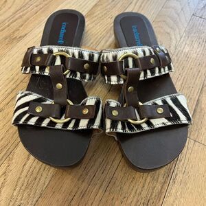 Vintage Cacharel pony hair clogs